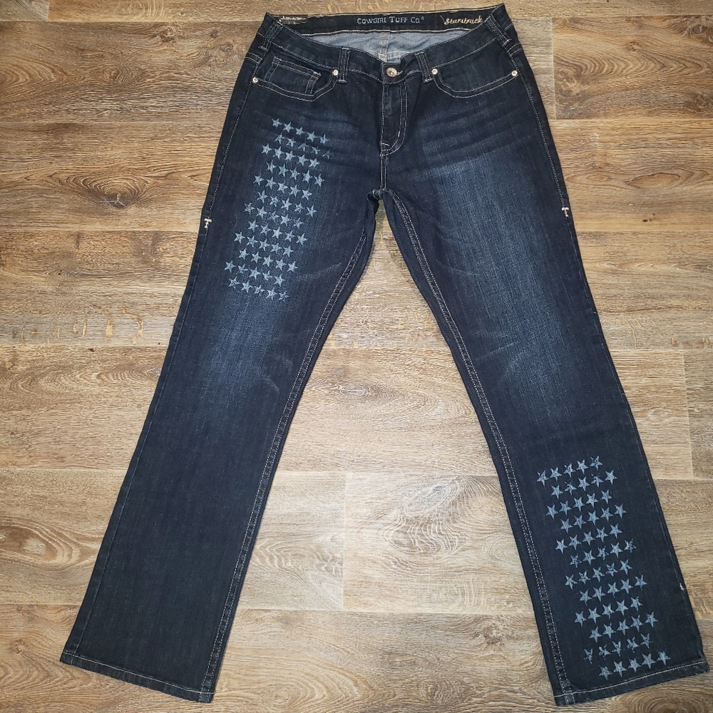 Cowgirl Tuff Company " Starstruck " Western Jeans NWT Size 35 or Women's 16 x 33